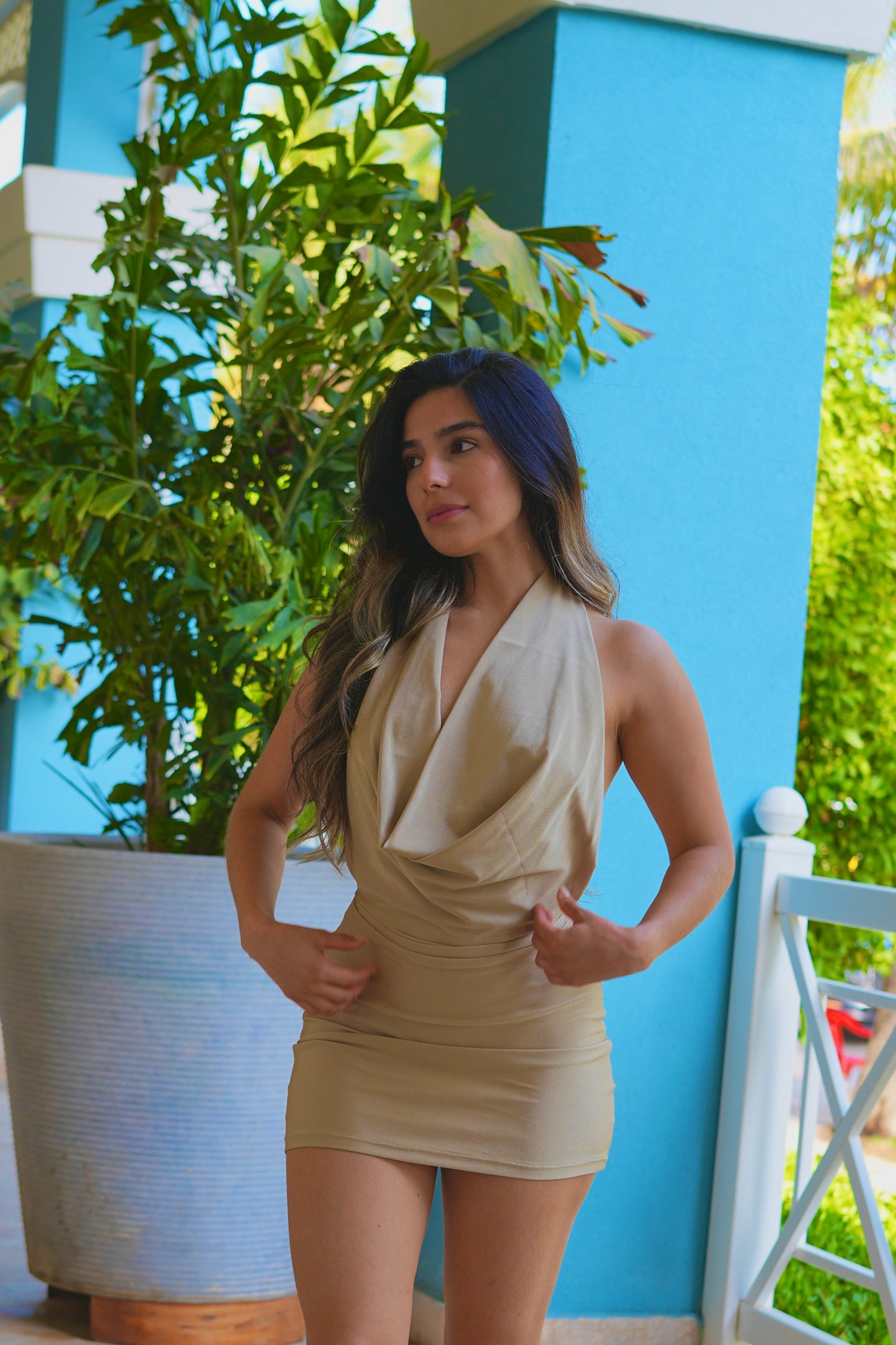 Vestido Babilonia Corto Dorado